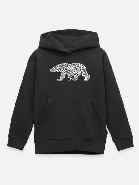 Eisbär – Frostwirbel - Kinder Premium Organic Hoodie - Schwarz