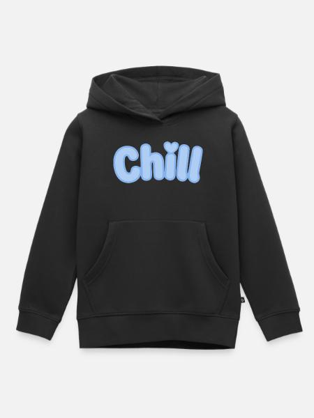 Chill Pastel Blue Bubble Text - Kinder Premium Organic Hoodie - Schwarz