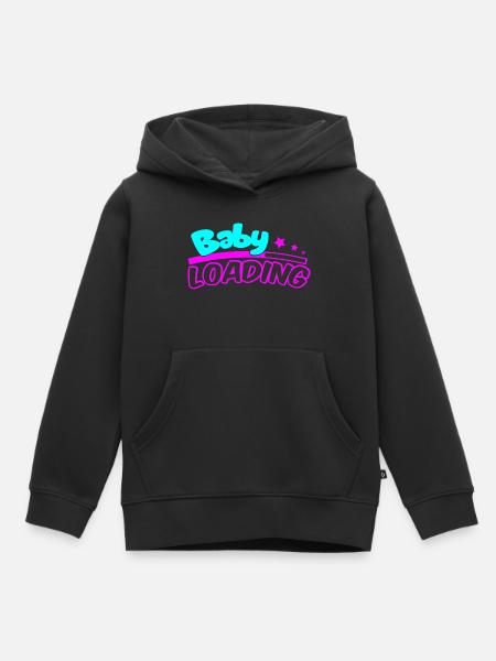 Baby Loading Neon Logo - Kinder Premium Organic Hoodie - Schwarz