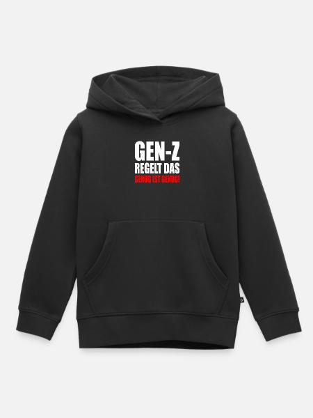 gen z regelt das - Kinder Premium Organic Hoodie - Schwarz