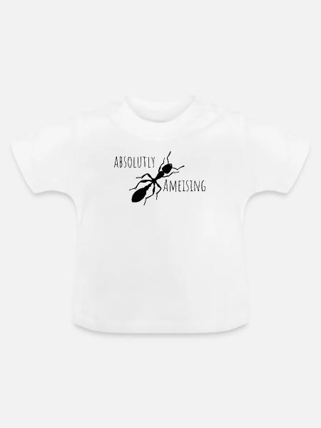 ameise - Baby Bio-T-Shirt mit Rundhals - Weiß