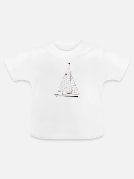 Hansa Jolle Riss - Baby Bio-T-Shirt mit Rundhals - Weiß