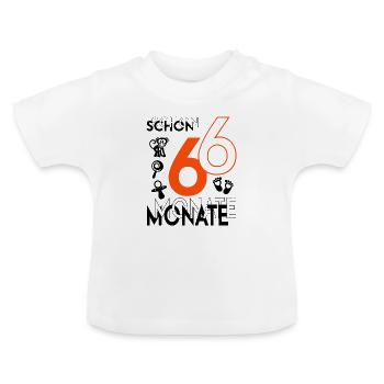 Baby Säugling Geburtstag 6 Monate halbes Jahr - Baby Bio-T-Shirt mit Rundhals - Weiß - Vorne
