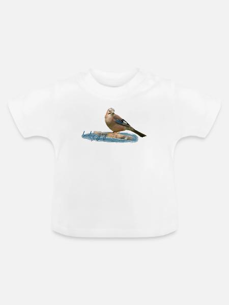 Eichelhäher - Baby Bio-T-Shirt mit Rundhals - Weiß
