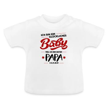 Glückliches Baby Bester Papa Best Dad Happy - Baby Bio-T-Shirt mit Rundhals - Weiß - Vorne