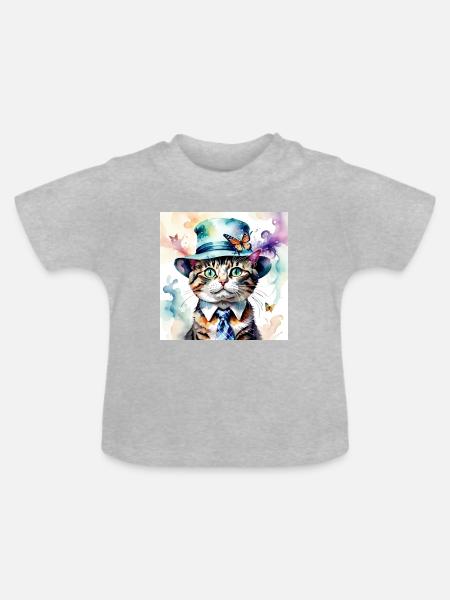 Monsieur Hercule - Baby Bio-T-Shirt mit Rundhals - Grau meliert