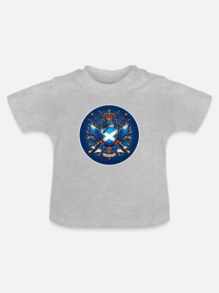 Scotland Logo - Baby Bio-T-Shirt mit Rundhals - Grau meliert