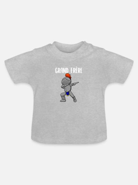 Grande Frère - Baby Bio-T-Shirt mit Rundhals - Grau meliert