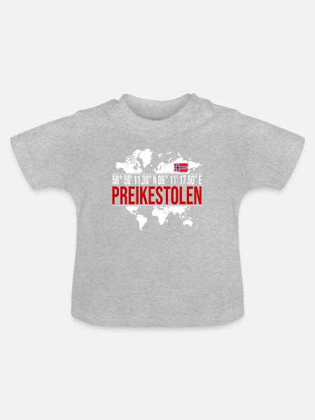 Preikestolen - Baby Bio-T-Shirt mit Rundhals - Grau meliert