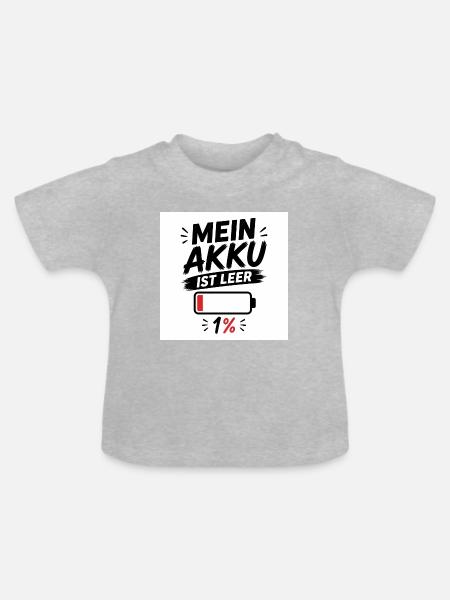 Modernes Design – Einzigartige Geschenkidee - Baby Bio-T-Shirt mit Rundhals - Grau meliert