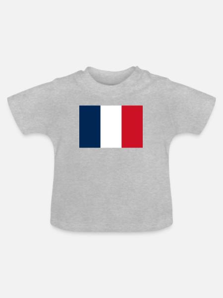 Frankreich - Baby Bio-T-Shirt mit Rundhals - Grau meliert