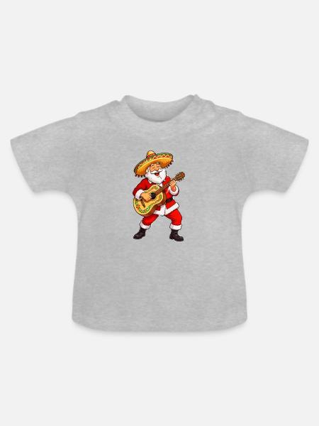 Mariachi Santa Weihnachten - Baby Bio-T-Shirt mit Rundhals - Grau meliert