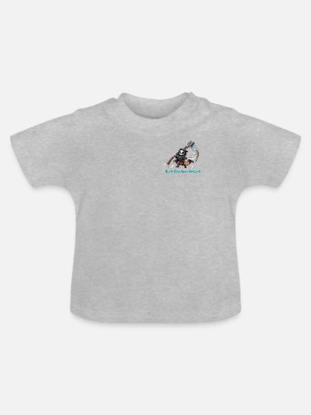 Kleiner Seelenschnitter - Baby Bio-T-Shirt mit Rundhals - Grau meliert