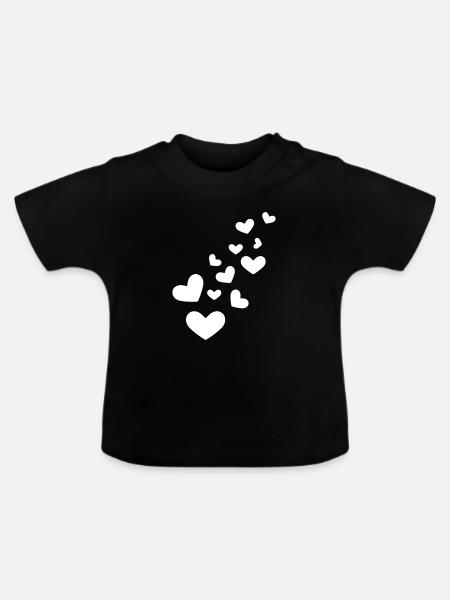 Herzchen Herz - Baby Bio-T-Shirt mit Rundhals - Schwarz