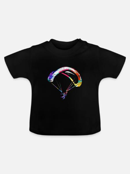 Adrenalinstarker Gleitschirm Flieger - Baby Bio-T-Shirt mit Rundhals - Schwarz