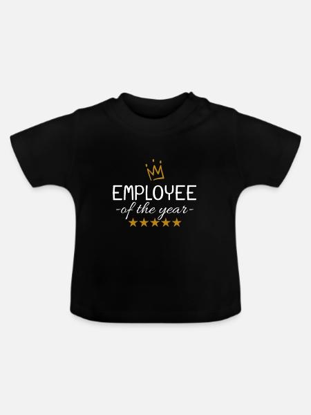 Mitarbeiter des Jahres Geschenkidee - Baby Bio-T-Shirt mit Rundhals - Schwarz