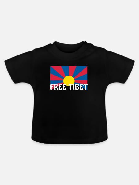 free tibet flagge - Baby Bio-T-Shirt mit Rundhals - Schwarz