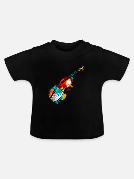 Brummender Kontrabass Jazzorchester - Baby Bio-T-Shirt mit Rundhals - Schwarz
