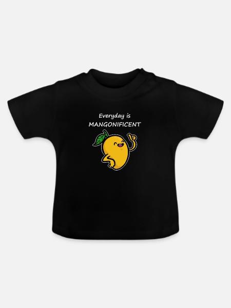 Exotische Mango Shake Veganerin - Baby Bio-T-Shirt mit Rundhals - Schwarz