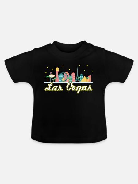 Las Vegas Strip - Baby Bio-T-Shirt mit Rundhals - Schwarz
