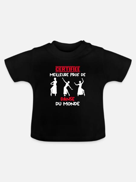 ZERTIFIZIERTER BESTER LEHRER - Baby Bio-T-Shirt mit Rundhals - Schwarz