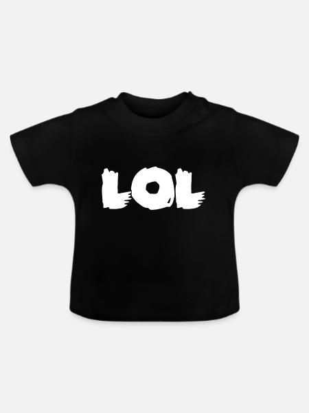 LOL Pinselstrich Kraft - Baby Bio-T-Shirt mit Rundhals - Schwarz