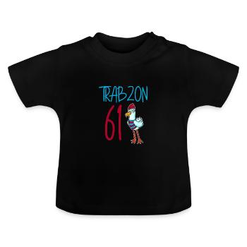Trabzon 61 Türkei Stadt - Baby Bio-T-Shirt mit Rundhals - Schwarz - Vorne