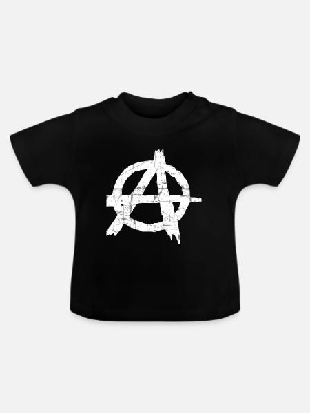 Grunge Anarchie Graffiti Symbol - Baby Bio-T-Shirt mit Rundhals - Schwarz