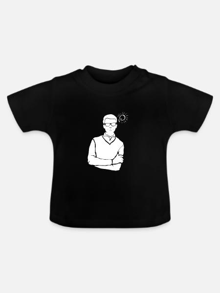 Glühbirne Idee Geistesblitz Geschenk Erfinder - Baby Bio-T-Shirt mit Rundhals - Schwarz