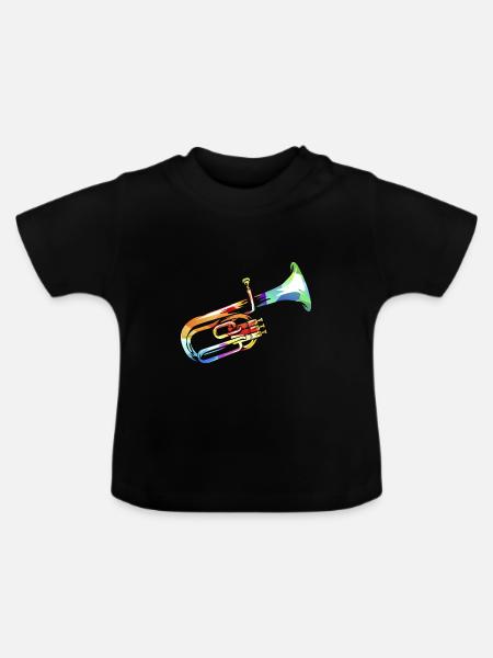Strahlendes Althorn Blaskapelle - Baby Bio-T-Shirt mit Rundhals - Schwarz