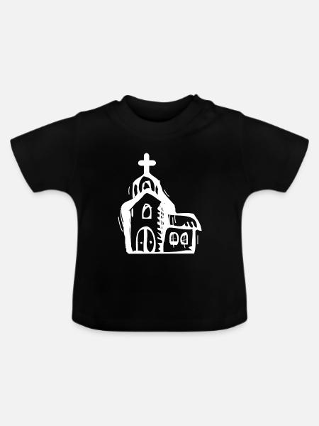 Kirche - Baby Bio-T-Shirt mit Rundhals - Schwarz