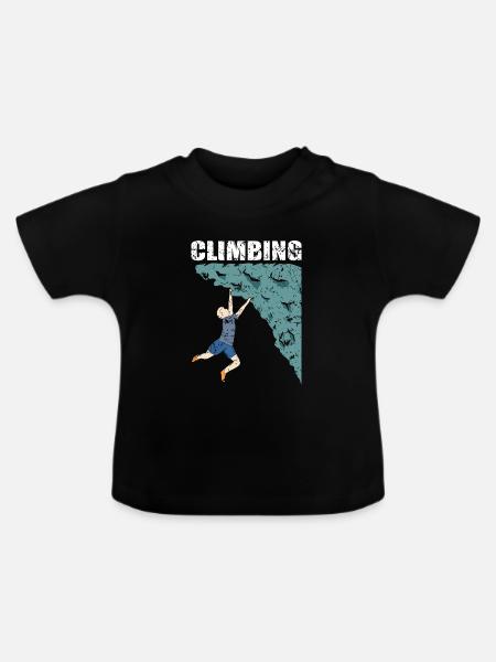 Klettern Climbing Kletterer Climber - Baby Bio-T-Shirt mit Rundhals - Schwarz