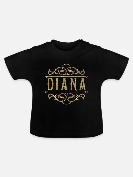 Diana gold - Baby Bio-T-Shirt mit Rundhals - Schwarz