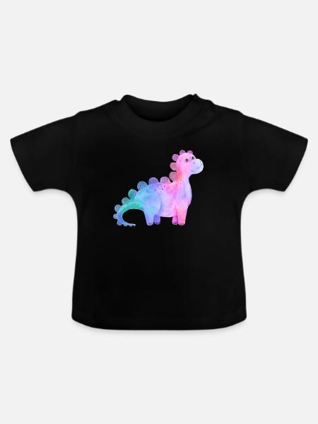 Dino - Baby Bio-T-Shirt mit Rundhals - Schwarz