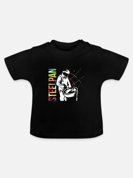 Rhythmischer Steelpan Virtuose - Baby Bio-T-Shirt mit Rundhals - Schwarz