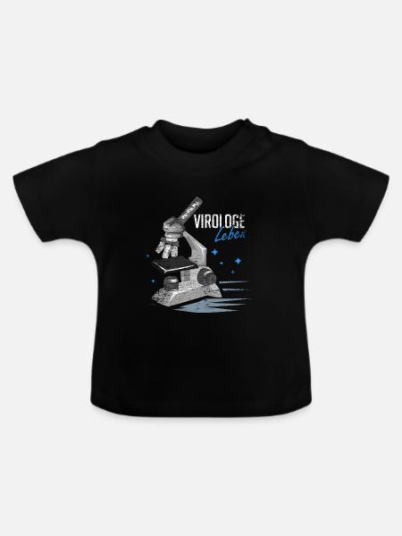 Neugieriger Virologe Virenforschung - Baby Bio-T-Shirt mit Rundhals - Schwarz