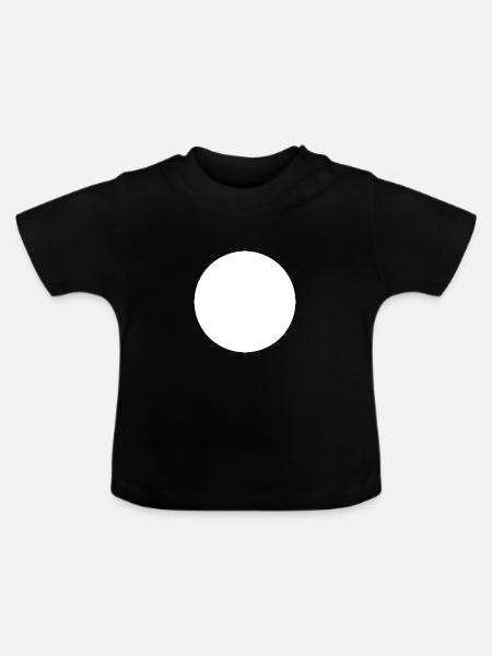 Kreis weiß - Baby Bio-T-Shirt mit Rundhals - Schwarz