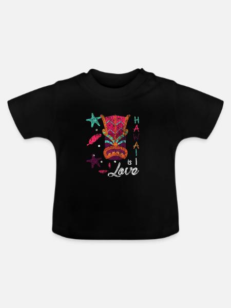 Hawaii Vacations Love - Baby Bio-T-Shirt mit Rundhals - Schwarz
