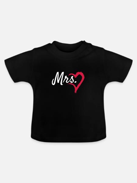 Mrs Herz Symbol - Baby Bio-T-Shirt mit Rundhals - Schwarz
