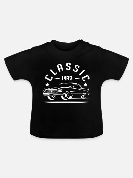 Geschenkidee - CLASSIC 1972. - Baby Bio-T-Shirt mit Rundhals - Schwarz