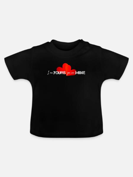 Valentine Happy Valentine - Baby Bio-T-Shirt mit Rundhals - Schwarz