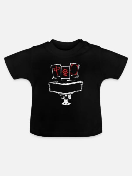 Fesselndes Mahjong Spielabend - Baby Bio-T-Shirt mit Rundhals - Schwarz