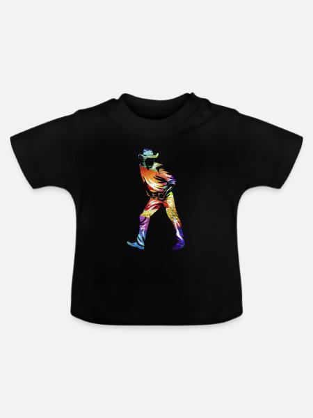Linie Tanzen - Baby Bio-T-Shirt mit Rundhals - Schwarz