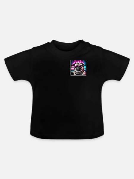 Cool Pug - Baby Bio-T-Shirt mit Rundhals - Schwarz