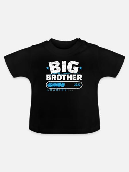 Großer Bruder 2022 Loading - Baby Bio-T-Shirt mit Rundhals - Schwarz