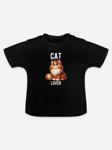Katzenliebhaber - Baby Bio-T-Shirt mit Rundhals - Schwarz