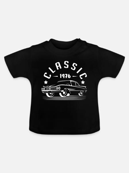 cLASSIC 1976 -Geschenkidee - - Baby Bio-T-Shirt mit Rundhals - Schwarz