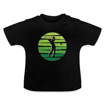 Golfer Golfschläger Golfen Golfspieler Golf - Baby Bio-T-Shirt mit Rundhals - Schwarz - Vorne