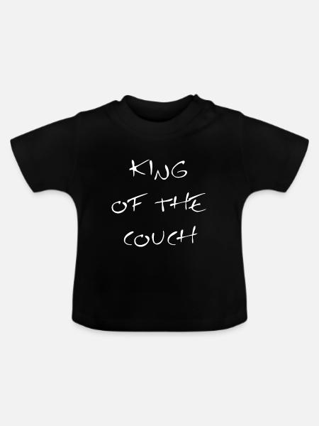Der König der Couch - Baby Bio-T-Shirt mit Rundhals - Schwarz