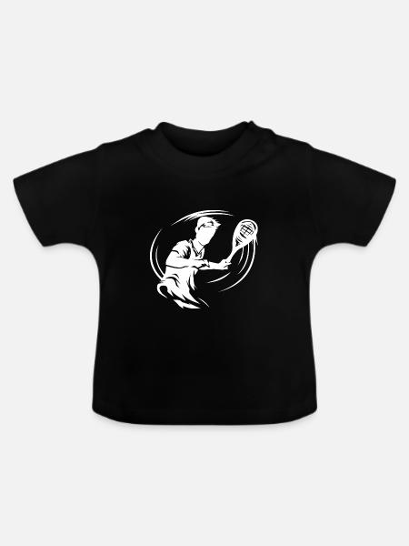 Behender Speedminton Matchgewinner - Baby Bio-T-Shirt mit Rundhals - Schwarz